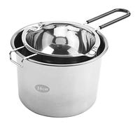 Wrtysully Lot de 2 ChaudièRes Doubles en Acier Inoxydable, PoignéEs RéSistantes à la Chaleur pour Cuves à Chocolat, Beurre, Fromage et Bonbons en Acier, Capacité 2 Tasses, Tampon Universel