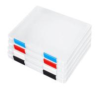 Wrtysully Lot de 4 Boîtes de Classement A4 en Plastique Transparent pour Documents, pour Papier à Lettre de 8,5 X 11 Pouces, pour Classeur de Magazines