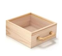 Wrtysully Organisateur de Rangement de, Boîte de Blocs de Construction avec Poignée et Couvercles, Coffre D'Exposition de Conteneurs de pour Enfants en Bois Naturel