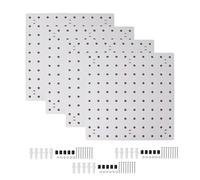 Wrtysully Organiseur Mural 4 PièCes en Panneau Perforé, Suspension Murale en Panneau Perforé Blanc, Panneau Perforé pour Salle D'Artisanat, Garage, Cuisine, Salon