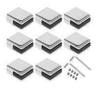 Wrtysully Pince en Verre 8-10Mm 8 PièCes SéRies en Acier Inoxydable 304 Pinces en Verre Support en Verre RéGlable Dos Plat pour Escalier de Balustrade