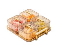 Wrtysully Plateau de Collation de Fête Multifonctionnel pour Fruits, Noix, Plateau de Fête à Compartiment, Bol de Service Divisé avec Couvercle pour Bonbons C