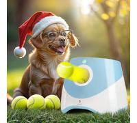 WRTZ Lanceur automatique de balles pour chiens de petite taille - Lanceur de balles pour chien pour intérieur et extérieur avec 3 réglages de distance réglables 3 m, 6,1 m et 9,1 m - Jouet interactif