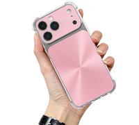 WRYHAUL CD-Texture Case Cover for iPhone 17 Pro Max Series, Quad-Corner Drop-Proof CD-Texture Case, 4 Corners Shockproof Electroplated Camera Lens Protection (14 Pro,Pink)
