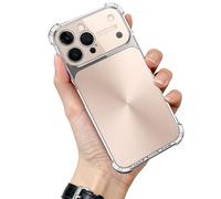 WRYHAUL CD-Texture Case Cover for iPhone 17 Pro Max Series, Quad-Corner Drop-Proof CD-Texture Case, 4 Corners Shockproof Electroplated Camera Lens Protection (17 Pro-Max,Gold)