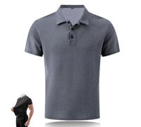 Wryhaul Chemises wearbreeze pour Hommes, Polo wearbreeze, Chemise Anti-Rides Extensible sans Fer à séchage Rapide à Manches Courtes (Gris,TTG)