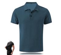 Wryhaul Chemises wearbreeze pour Hommes, Polo wearbreeze, Chemise Anti-Rides Extensible sans Fer à séchage Rapide à Manches Courtes (Cyan,TTG)