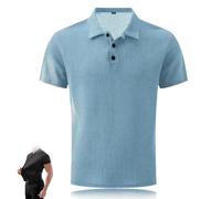 Wryhaul Chemises wearbreeze pour Hommes, Polo wearbreeze, Chemise Anti-Rides Extensible sans Fer à séchage Rapide à Manches Courtes (Bleu,TG)