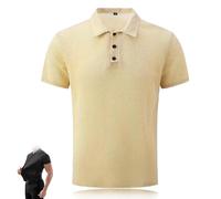 Wryhaul Chemises wearbreeze pour Hommes, Polo wearbreeze, Chemise Anti-Rides Extensible sans Fer à séchage Rapide à Manches Courtes (Beige,TG)