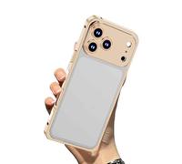 Wryhaul Chubbycase Ultra-Thin Metal Frame Heat Dissipation Case with Lens Protector, Bumper Metal Frame Shockproof Phone Case for iPhone 17/16/15/14 Series (Gold,15)