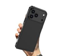 Wryhaul Chubbycase Ultra-Thin Metal Frame Heat Dissipation Case with Lens Protector, Bumper Metal Frame Shockproof Phone Case for iPhone 17/16/15/14 Series (Black,16 Pro-Max)