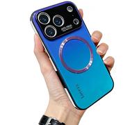 WRYHAUL Gradient Glass-Gloss Case Compatible with Magsafe, for iPhone 17 Series, Magnetic Ultra Thin Gradient with Lens Protection Phone Case with Shockproof Airbags (17 Pro-Max,Purple)