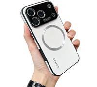 WRYHAUL Gradient Glass-Gloss Case Compatible with Magsafe, for iPhone 17 Series, Magnetic Ultra Thin Gradient with Lens Protection Phone Case with Shockproof Airbags (15 Pro-Max,White)