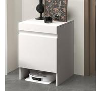 WRYSQBHJYB Armoire Cachée pour Robot Aspirateur avec Portes, Meuble de Rangement en Bois, Table D'appoint pour Salon et Bureau(White)