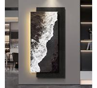 WRYSQBHJYB Décoration Murale en Grès avec Lumière LED Vagues Océaniques