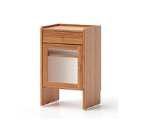 WRYSQBHJYB Meuble de Rangement Caché pour Aspirateur Robot, Étagère Rangement en Bois Massif avec 3 Niveaux Réglables, Placard Rangement, Table D'appoint pour Salon, Bureau, Cuisine(Natural)