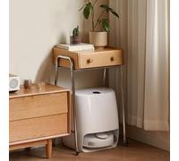 WRYSQBHJYB Meuble de Rangement pour Aspirateur Robot, Table D'appoint Moderne avec roulettes et Tiroir pour Salon, Cuisine et Bureau(Brown)