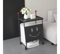 WRYSQBHJYB Support de Rangement pour Aspirateur Robot, Table D'appoint Multifonctionnelle, Meuble Rangement avec roulettes 360° pour Balcon de Chambre À Coucher(Black,45x40x61cm/18x16x24in)