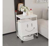 WRYSQBHJYB Support de Rangement pour Aspirateur Robot, Table D'appoint Multifonctionnelle, Meuble Rangement avec roulettes 360° pour Balcon de Chambre À Coucher(White,50x40x73cm/20x16x29in)