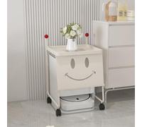 WRYSQBHJYB Support de Rangement pour Aspirateur Robot, Table D'appoint Multifonctionnelle, Meuble Rangement avec roulettes 360° pour Balcon de Chambre À Coucher(Beige,45x40x61cm/18x16x24in)