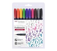 [WS-BH-10P] TOMBOW Set de 10 Feutre Dessin et Calligraphie Pointe Brush Fuden...