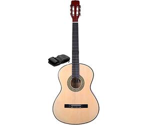 WS - Guitare Classique - Instrument de Musique - 620618 - Bois - Naturel - 75 cm - Médiator - Sangle - Stikers - Cordes Acier - Cordes Nylon - Débutant - Intermédiaire - Découverte Musicale