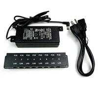 WS-POE-8-48v60w, injecteur PoE Passif Ethernet 10/100 pour 8 caméras IP, téléphones VOIP ou Points d'accès, avec Alimentation 48v60w