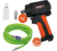 WS24 Clé à chocs pneumatique 1/2" mini + tuyau PVC vert fluo