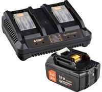 WS24 Kit de démarrage sans fil 18 V / 1x batterie 5,0 Ah + double chargeur rapide