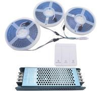 Ws2811 2835 120led/m Eau Coulante Courses De Chevaux LED Bande Lumineuse Pixel Band Dc24v Flexible Cool White Contrôleur sans Fil Poursuites De Puissance, Warm White, 15m Set