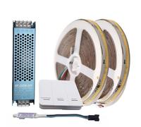 WS2811 COB Bande lumineuse LED Blanc froid 10 m DC 24 V 360 LED/m suivi avec contrôleur RF et bloc d'alimentation 24 V