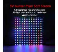 Ws2812 Panneau Led Rvb 16X16 Eco 256 Pixels Module Flexible 5050Smd Ic Contrôles Image Vidéo Texte Fonctions Uniques Adressables Pleines Couleurs Avec Dc5V Compatible Avec Raspberry Pi