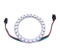 WS2812B 8/16/24/35/45/60/90/241 LED Pixel Module LED WS2812 IC RGB Couleur ronde cercle LED CC 5 V (24 LED, blanc)