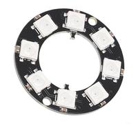 Ws2812b Bague LED 12 bits Lumière ronde colorée 5 V pour carte de développement Raspberry Pi - Anneau pixel adressable individuel pour éclairage de scène (8 LED)