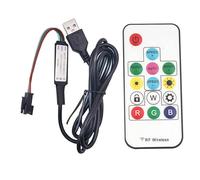 WS2812B Contrôleur LED adressable RF à distance sans fil Mini contrôleur 5 V DC pour WS2812 Dream Color Rainbow RGB LED Pixel Strip Panel Light, connecteur JST à 3 broches