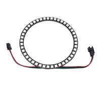 WS2WS2812B 8/16/24/35/45 /60 93/241Leds Pixel Ring modules menés adressables IC RGB cercle mené rond coloré DC5V (45 LED, PCB noir)