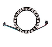 WS2WS2812B 8/16/24/35/45 /60 93/241Leds Pixel Ring modules menés adressables IC RGB cercle mené rond coloré DC5V (24 LED, PCB noir)