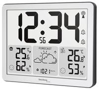 WS6780-Horloge radio-pilotée 2 en 1 et station météo radio-pilotée en un, température intérieure et extérieure, humidité, pression atmosphérique, jusqu'à 3 émetteurs (un émetteur inclus)