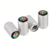 WSADRFXS Bouchon Valve Pneu pour Alfa Romeo Giulia 2017-2022, Capuchon Antipoussière de Roue Métal Résistant à La Corrosion Couvercle de Valve Accessoire,Silver