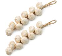 WSAMJIN 2 Pièces 20 Cordes D'ail Artificielles, Cordes Légumes en Mousse, Artificielle Modèle à Lail Cordes Végétales, Faux Légumes Décor pour la Maison, la Cuisine et, Les fêtes