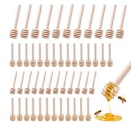 WSAMJIN Lot de 50 Cuillères à Miel, Mini Cuillères à Miel en Bois pour Cuisine et Salle à Manger 8 cm Cuillère Miel Bois pour Distributeur Confiture de Miel, Mini Bâtonnet Miel pour Mariage, (50 pcs)