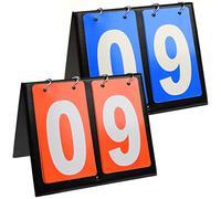 WSAMJIN Tableau de Bord Sportif, 2 Pièces Tableau de Scores Score Flip Tableau de Bord Portatif Sports Tableau Scoreboard à 4 Chiffres Compteur de Score Scoreboard pour Basketball Football