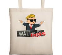 WSB GME Wall Street Bets Wallstreetbets Sac fourre-tout en coton écologique naturel Beige