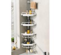 WSBArt Étagère de douche robuste en acier inoxydable 18/8-4 étagères réglables pour baignoire, shampooing, accessoires - 81,3 à 305,9 cm