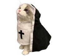 Wscwl Costumes pour Chats - Costume d'halloween pour Nonne - Costume pour Chien - Habit de sœur en Tissu pour Animaux de Compagnie pour Petits Chats et Chiens de Taille Moyenne