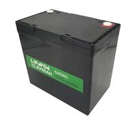 WSDAV Batterie Lithium-Fer-Phosphate 12,8 V 50 Ah pour Stockage d'énergie Solaire, Compatible avec Les Moteurs de 0 à 650 W, avec BMS et poignée.