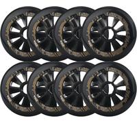 WSDAV Roues de Patin à Roues alignées 85A 90MM/100MM/110MM (Pack de 8), Roues de compétition, Roues d'entraînement intérieures et extérieures, Roues de Rechange,Noir,110MM