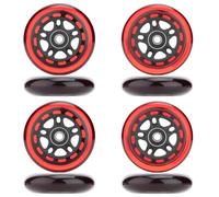 WSDAV Roues de Patin à Roues alignées, Paquet de 8 85A ABEC-9 avec roulements et entretoises - Intérieur/Extérieur et Hockey,Rouge,80MM