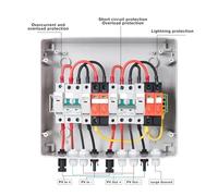 WSDB-PV2/2 500V 600V 2 input 2 output 2 string for off grid solar system Photovoltaic Array Solar PV DC Combiner Box ICXLPMC(500V 15A)