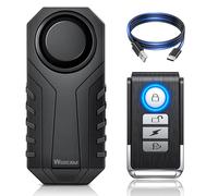 WSDCAM Alarme de vélo sans fil avec télécommande, système d'alarme de vélo rechargeable, anti-vol, étanche IP65, alarme puissante de 113 dB pour vélo électrique, moto, scooter, équitation en plein air